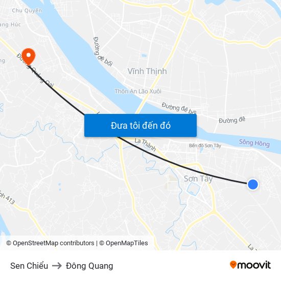 Sen Chiểu to Đông Quang map