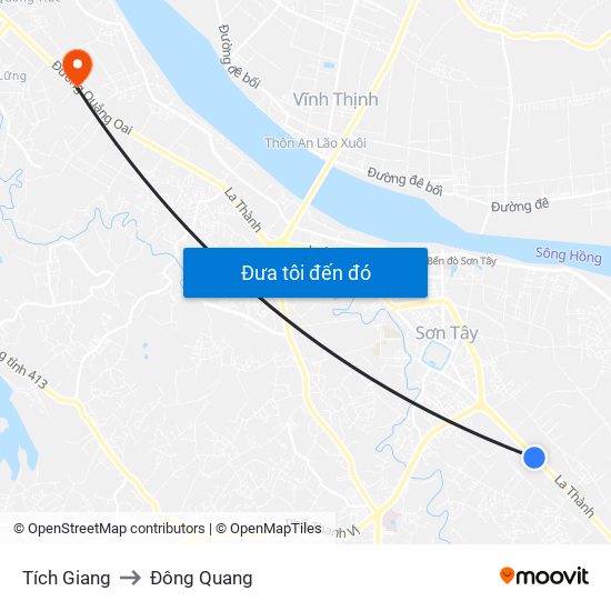 Tích Giang to Đông Quang map