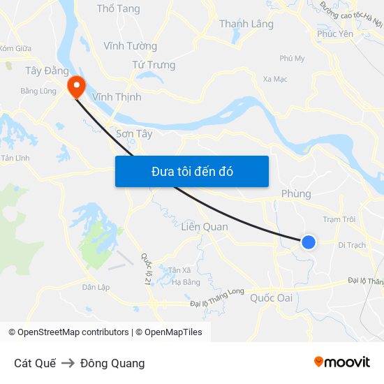 Cát Quế to Đông Quang map