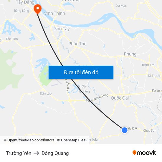 Trường Yên to Đông Quang map
