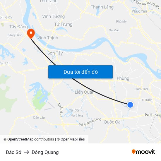 Đắc Sở to Đông Quang map