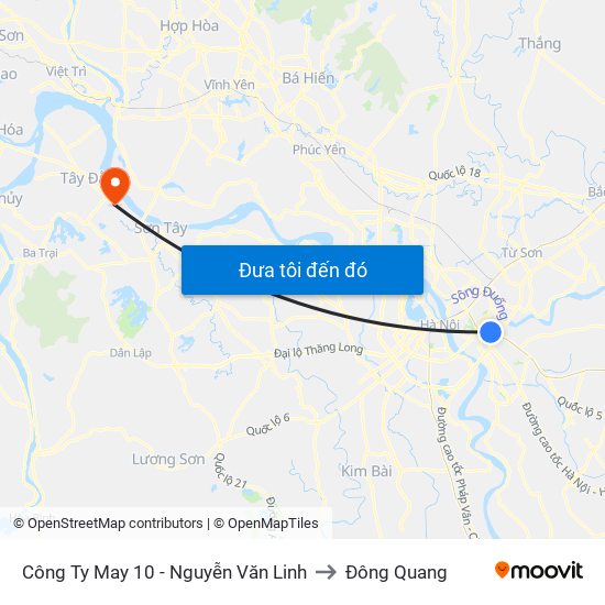 Công Ty May 10 - Nguyễn Văn Linh to Đông Quang map