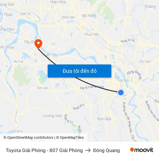 Toyota Giải Phóng - 807 Giải Phóng to Đông Quang map