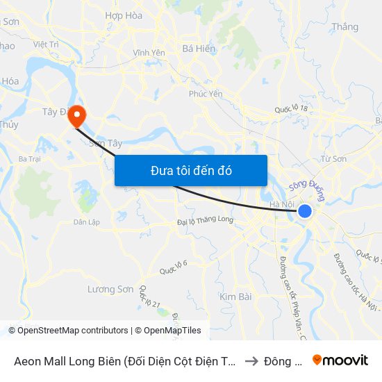 Aeon Mall Long Biên (Đối Diện Cột Điện T4a/2a-B Đường Cổ Linh) to Đông Quang map