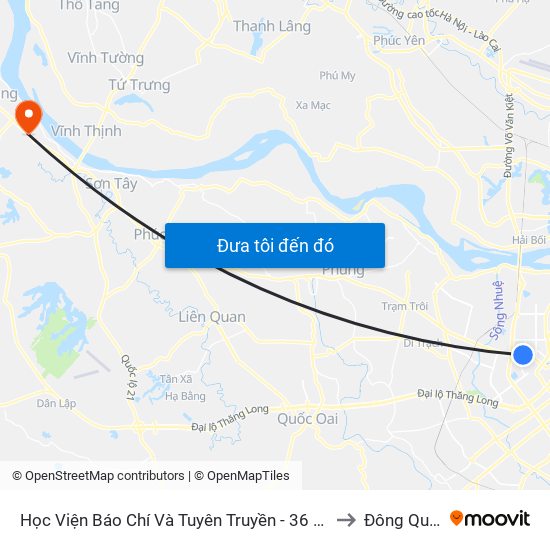 Học Viện Báo Chí Và Tuyên Truyền - 36 Xuân Thủy to Đông Quang map