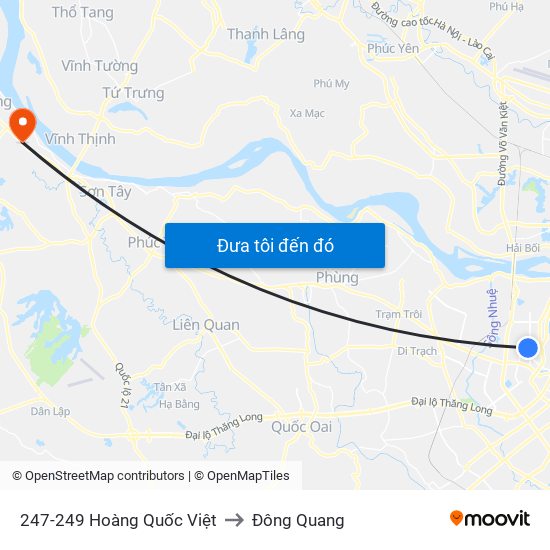 247-249 Hoàng Quốc Việt to Đông Quang map