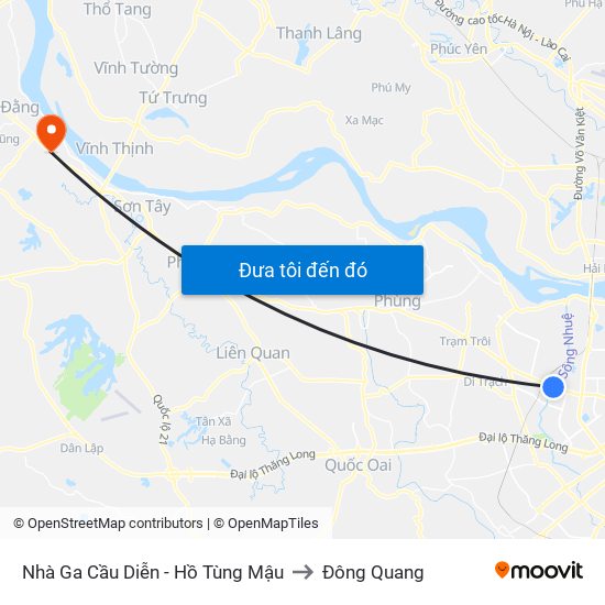 Nhà Ga Cầu Diễn - Hồ Tùng Mậu to Đông Quang map