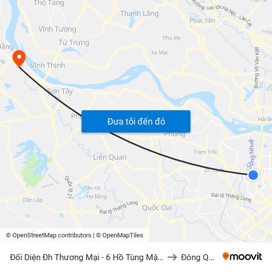Đối Diện Đh Thương Mại - 6 Hồ Tùng Mậu (Cột Sau) to Đông Quang map
