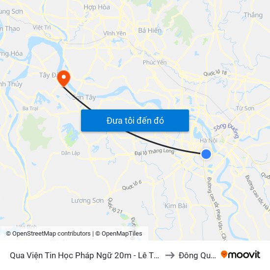 Qua Viện Tin Học Pháp Ngữ 20m - Lê Thanh Nghị to Đông Quang map
