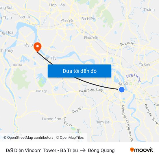 Đối Diện Vincom Tower - Bà Triệu to Đông Quang map