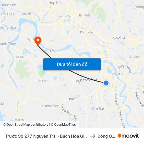 Trước Số 277 Nguyễn Trãi - Bách Hóa Giày Thượng Đình to Đông Quang map