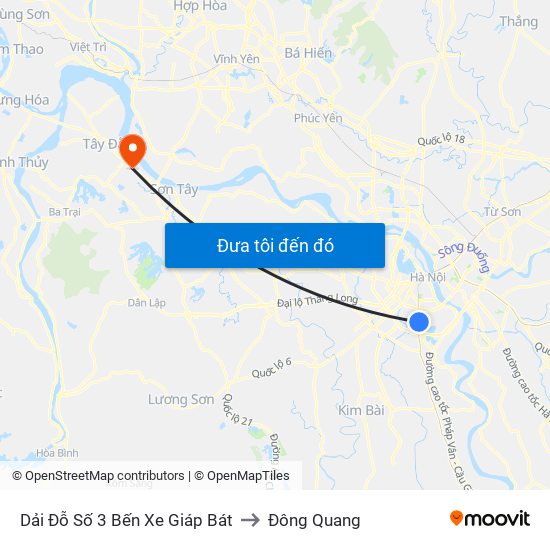 Dải Đỗ Số 3 Bến Xe Giáp Bát to Đông Quang map