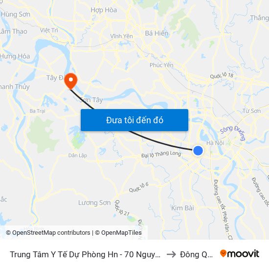 Trung Tâm Y Tế Dự Phòng Hn - 70 Nguyễn Chí Thanh to Đông Quang map