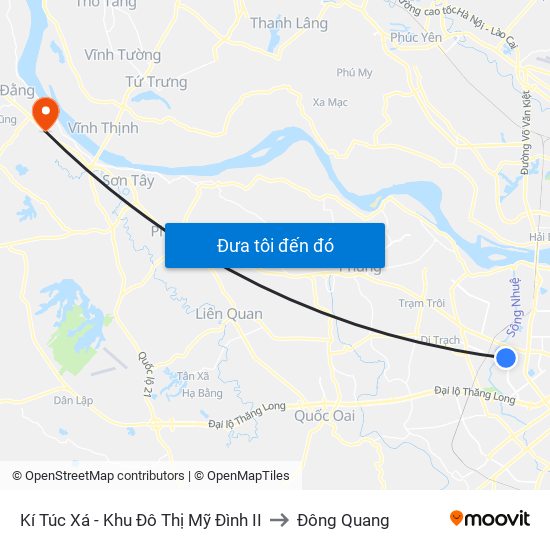 Kí Túc Xá - Khu Đô Thị Mỹ Đình II to Đông Quang map