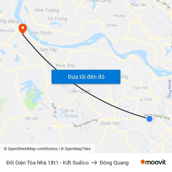 Đối Diện Tòa Nhà 18t1 - Kđt Sudico to Đông Quang map