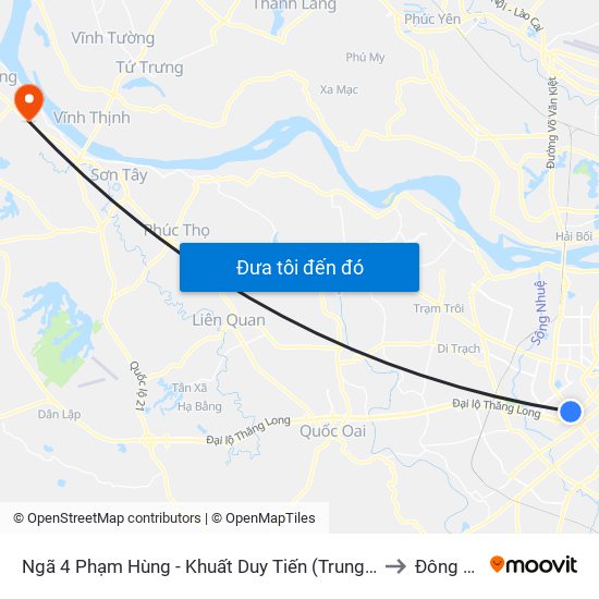 Ngã 4 Phạm Hùng - Khuất Duy Tiến (Trung Tâm Hội Nghị Quốc Gia) to Đông Quang map