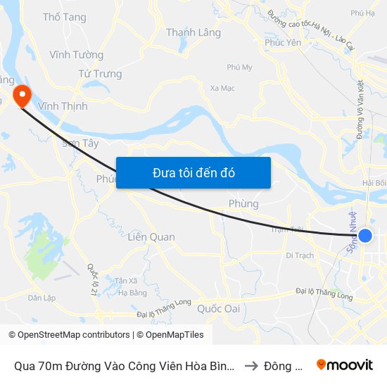 Qua 70m Đường Vào Công Viên Hòa Bình - Phạm Văn Đồng to Đông Quang map