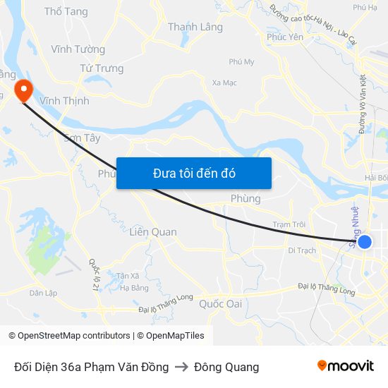 Đối Diện 36a Phạm Văn Đồng to Đông Quang map