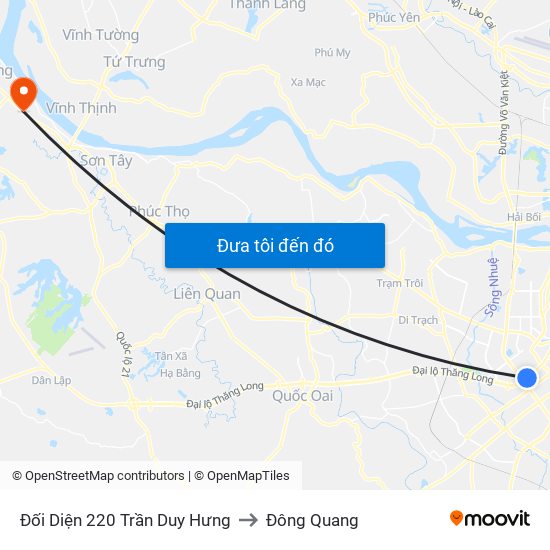 Đối Diện 220 Trần Duy Hưng to Đông Quang map