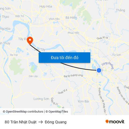 80 Trần Nhật Duật to Đông Quang map