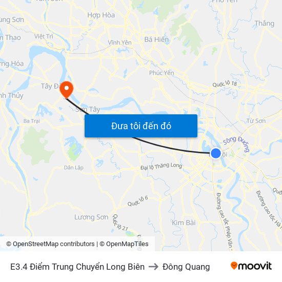 E3.4 Điểm Trung Chuyển Long Biên to Đông Quang map