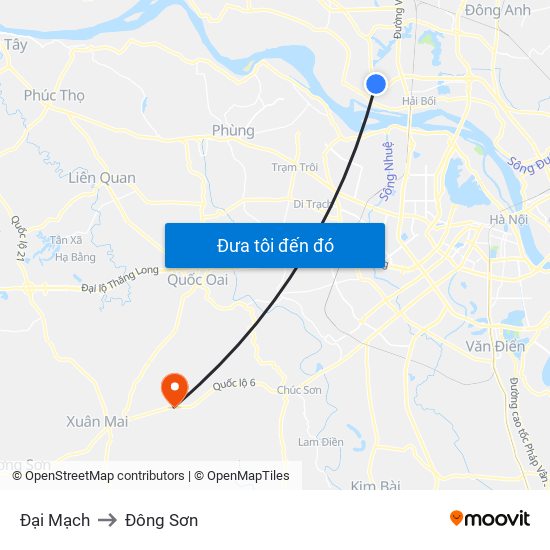 Đại Mạch to Đông Sơn map