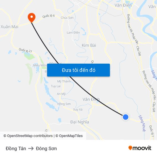 Đồng Tân to Đông Sơn map