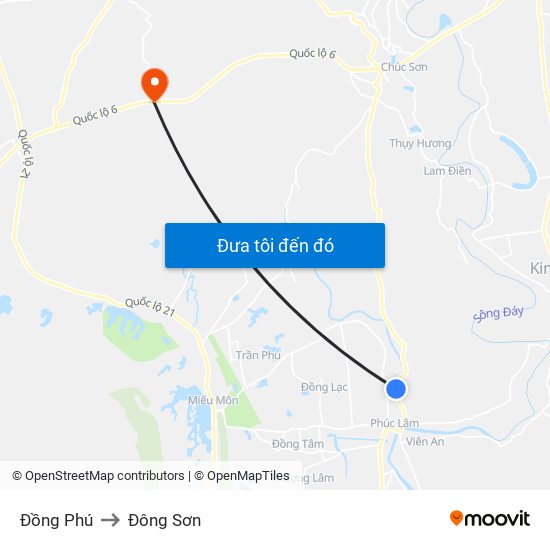 Đồng Phú to Đông Sơn map