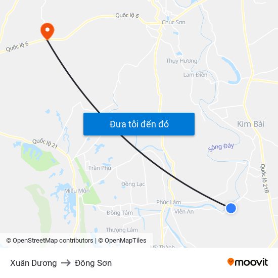 Xuân Dương to Đông Sơn map