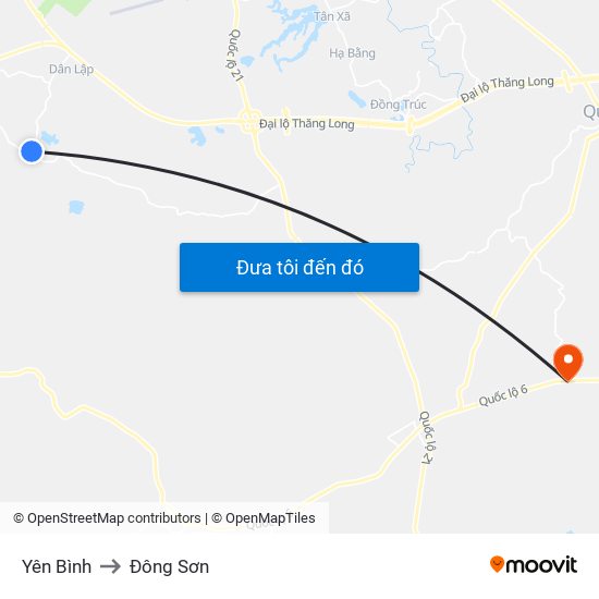 Yên Bình to Đông Sơn map