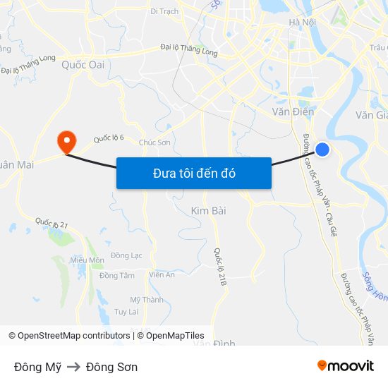 Đông Mỹ to Đông Sơn map