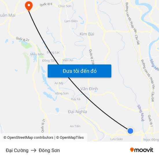 Đại Cường to Đông Sơn map