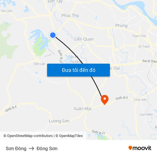 Sơn Đông to Đông Sơn map