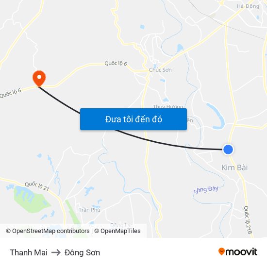 Thanh Mai to Đông Sơn map