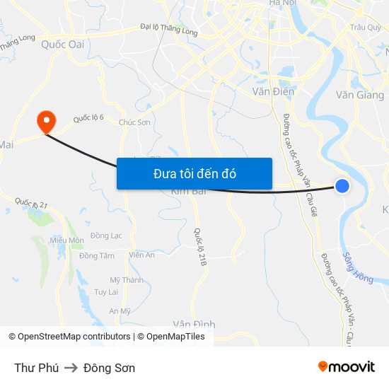 Thư Phú to Đông Sơn map