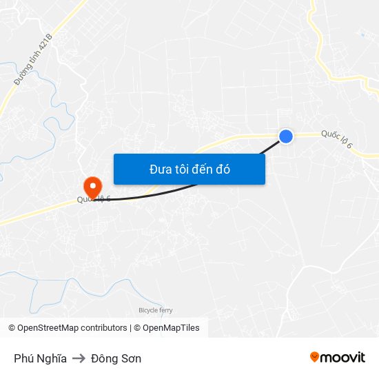 Phú Nghĩa to Đông Sơn map