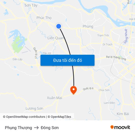 Phụng Thượng to Đông Sơn map