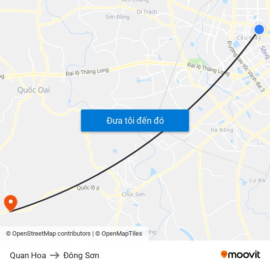 Quan Hoa to Đông Sơn map