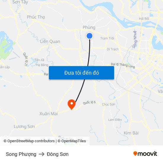 Song Phượng to Đông Sơn map