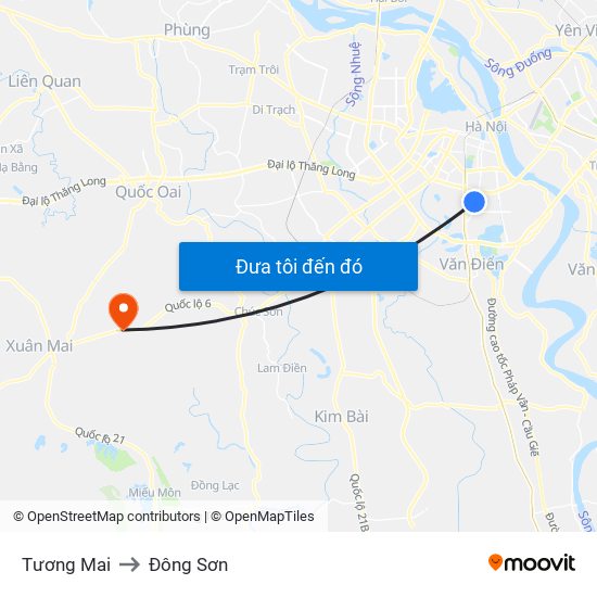 Tương Mai to Đông Sơn map