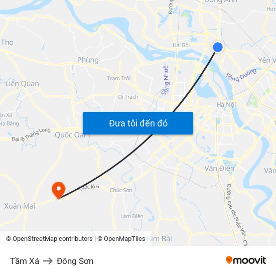Tầm Xá to Đông Sơn map