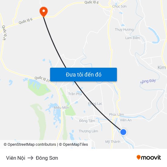 Viên Nội to Đông Sơn map