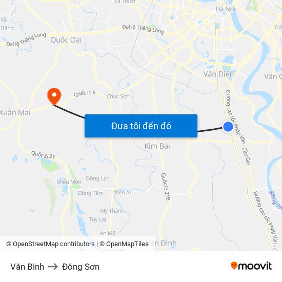Văn Bình to Đông Sơn map