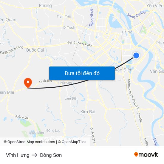 Vĩnh Hưng to Đông Sơn map