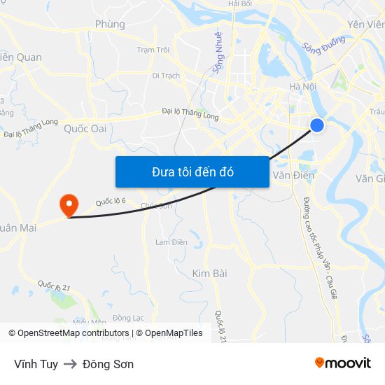 Vĩnh Tuy to Đông Sơn map