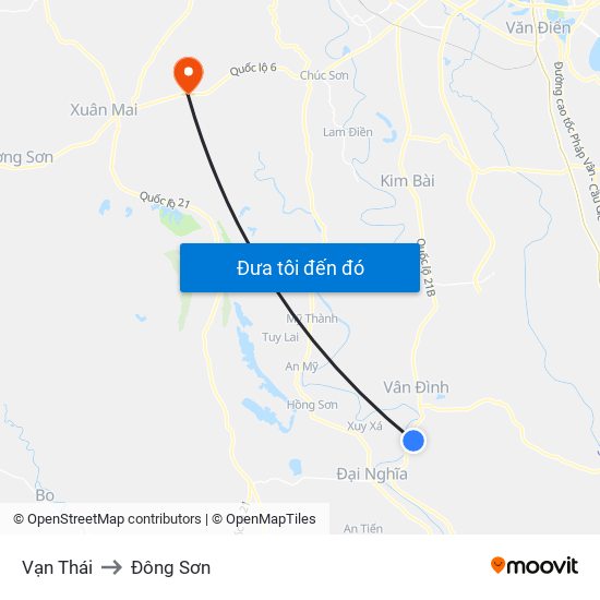 Vạn Thái to Đông Sơn map