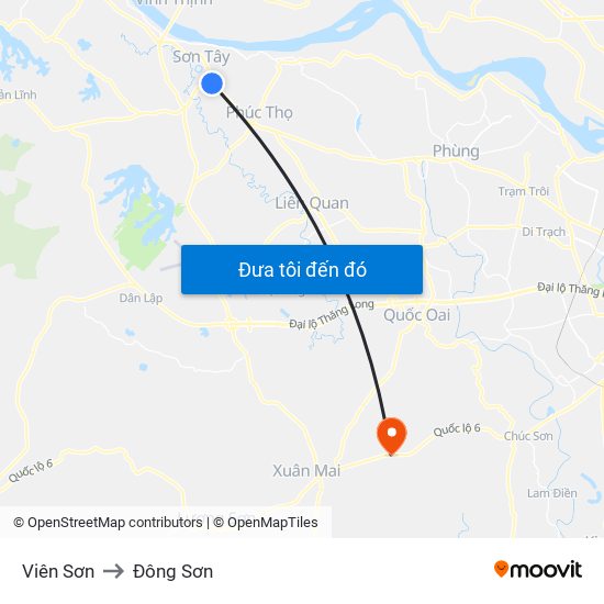 Viên Sơn to Đông Sơn map