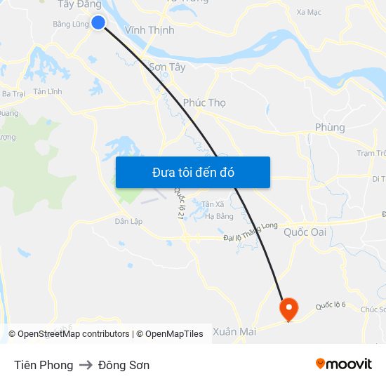 Tiên Phong to Đông Sơn map