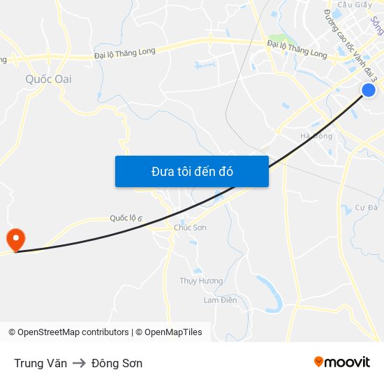 Trung Văn to Đông Sơn map