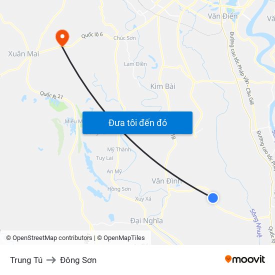 Trung Tú to Đông Sơn map